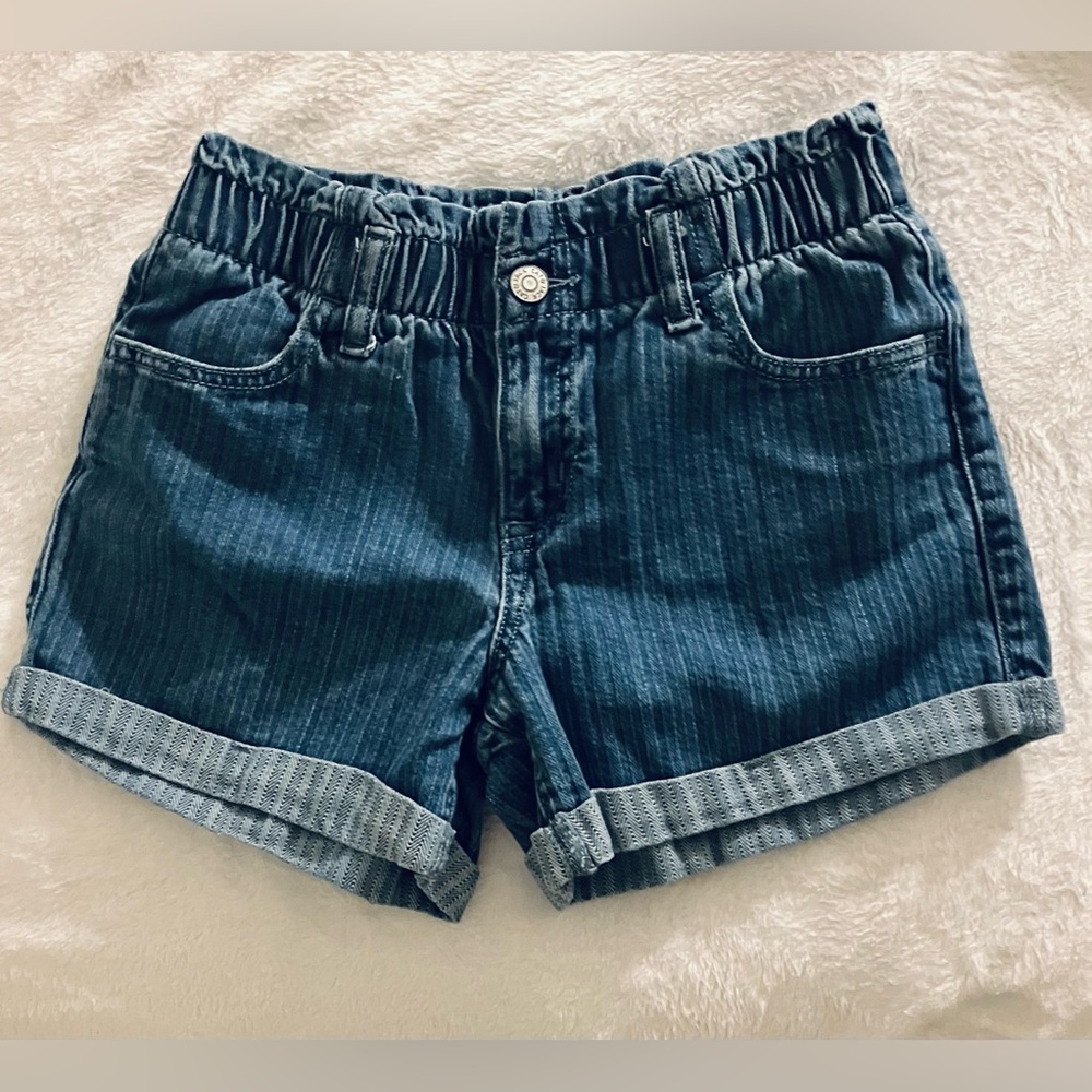 Girls Cat & Jack Striped High Waist Elastic Blue Jean Shorts,Bundle Deals!